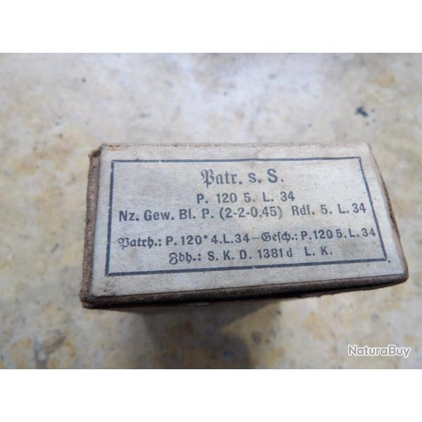 1 boite mauser standard stock identique 1938 Ss 98k seconde guerre ww2  perc�es percut�es neutra