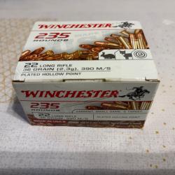 1 Boite de 235 munitions Winchester 22LR Super X 36gr