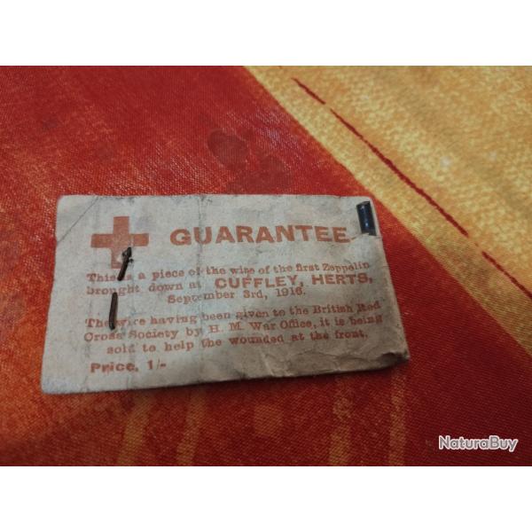 souvenirs du zeppelin SL11 Leffe Robinson 1 er guerre mondiale.