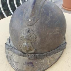 Tres beau Casque Adrian ww1 officier d'infanterie de marine complet