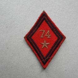 insigne tissus  badge  fran&ccedil;ais losange de bras 74&deg; d'artillerie