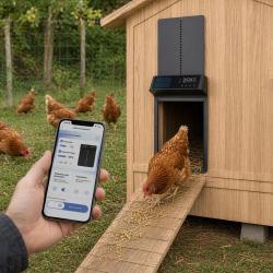 Portier automatique solaire t&eacute;l&eacute;commande et application Smartphone