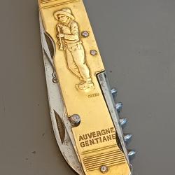 ANCIEN COUTEAU 6 pi&egrave;ces, COURSOLLE, AUVERGNE GENTIANE, THIERS, XX&egrave;me.