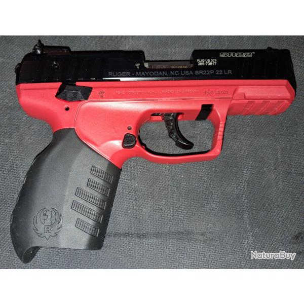 Pistolet RUGER SR 22P Cerakote rouge