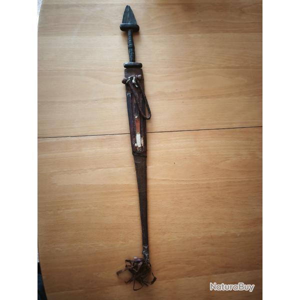 Authentique �p�e TAKOUBA Touareg -Fourreau et poign�e en cuir et peau de reptile