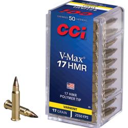 Cartouches CCI 17HMR V-Max 17 Grains - Boite de 50