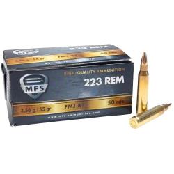 Cartouches MFS .223REM FMJ-BT 3.56G - Boite de 50