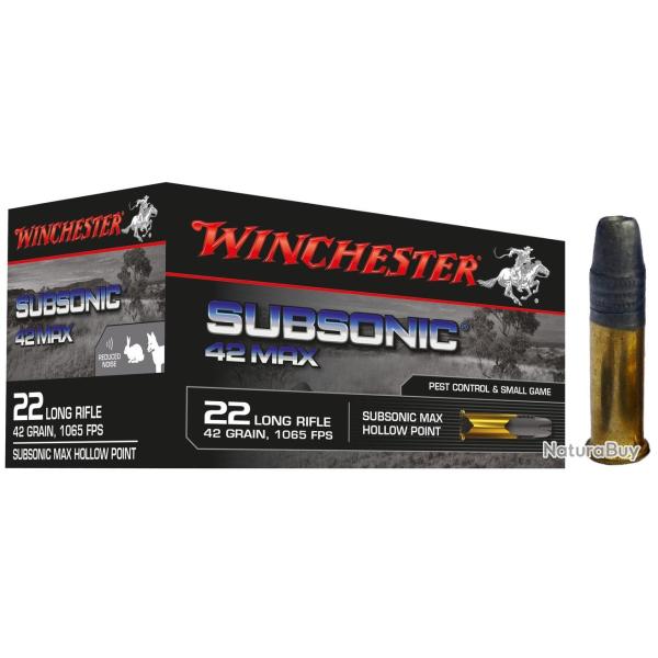 WINCHESTER Subsonic 42 MAX cal.22 Lr Pointe creuse (Sp�cial Silencieux) x500