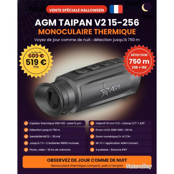 Offre promo ! AGM Taipan V2 15-256 Monoculaire Thermique