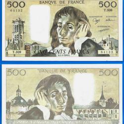 France 500 Francs 1990 Pascal Grand Billet Franc