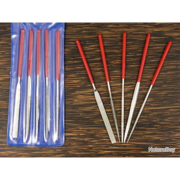 1 Jeu de 5 LIMES AIGUILLES DIAMANT DE PR�CISION 140 mm X 3 mm NEUF ( Lime )