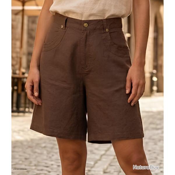 MAYFLOWER SE1106 Bermuda en lin pour femme l �l�gance naturelle et fra�che