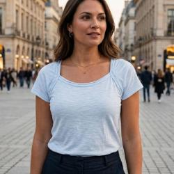 Tee shirt MAYFLOWER VF023L en coton flamm&eacute; le basique chic et ultra confort