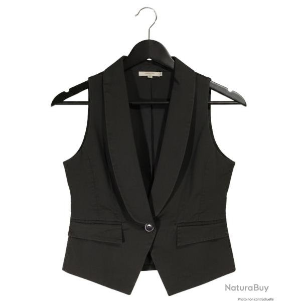 Gilet Sans Manches Femme Blazer Coton Gris Axxano AH1165G : �l�gance Moderne 3