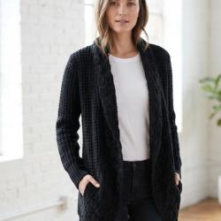 Gilet Femme Maille Douce "Noir" (R&eacute;f. AH1173N) 5