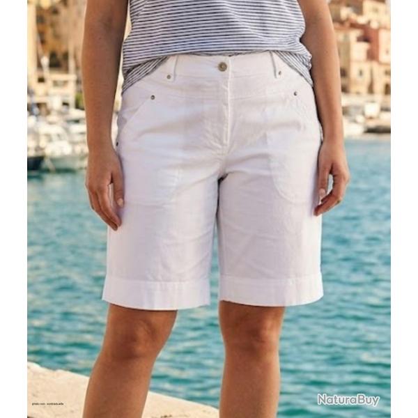 AXONE ARI1 Bermuda blanc en coton et polyester le chic estival infroissable