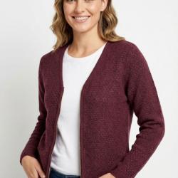Cardigan Uni Femme "Caf&eacute;" (R&eacute;f. CAFE1) 44