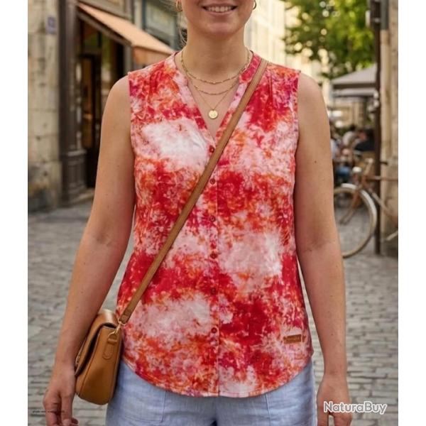Mayflower CASTILLA1 Chemisier sans manches rose rouge fluide pour un look d �t� �clatant