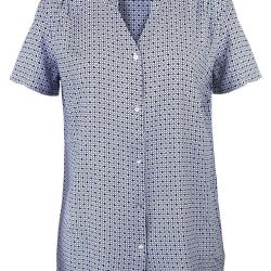 Chemisier manches courtes &agrave; motifs imprim&eacute;s CHF3023A