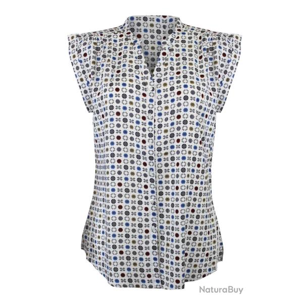 Chemisier manches courtes � motifs imprim�s CHF3040A