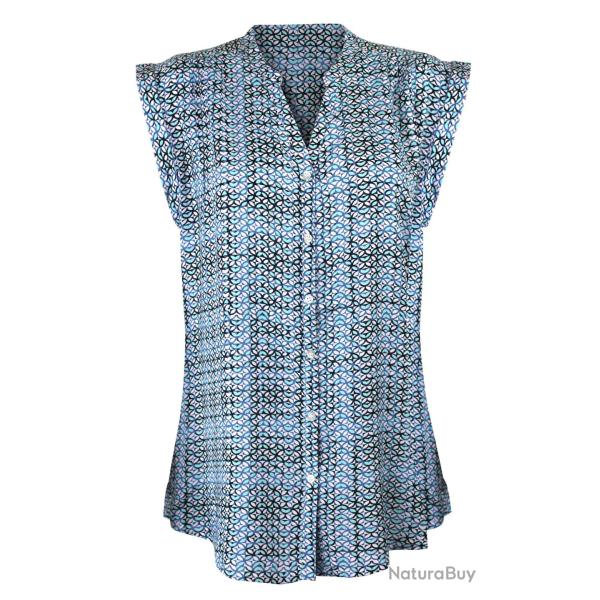 Chemisier manches courtes � motifs imprim�s CHF3041A