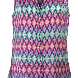 Chemisier manches courtes &agrave; motifs imprim&eacute;s CHF3051A