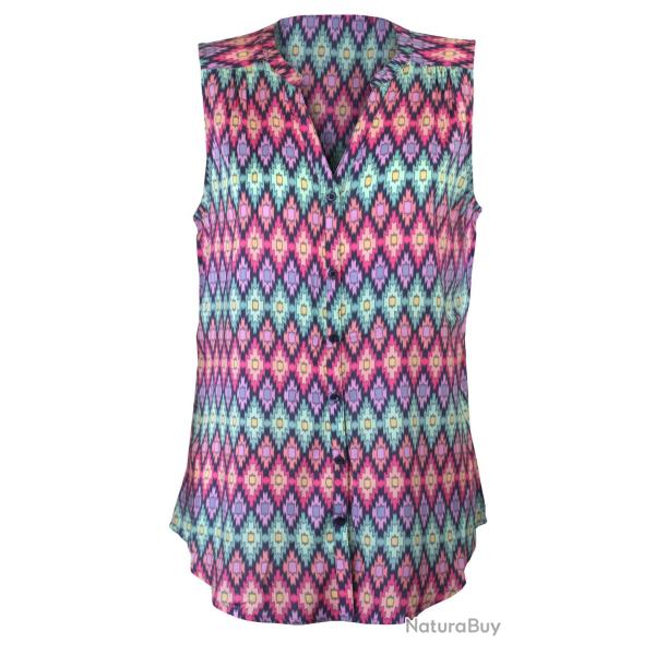 Chemisier manches courtes � motifs imprim�s CHF3051A