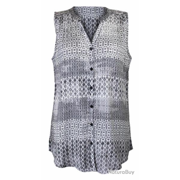 Chemisier manches courtes � motifs imprim�s CHF3052A