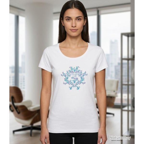 Tee shirt Mayflower Diapo2 en coton blanc l �l�gance d une s�rigraphie artistique