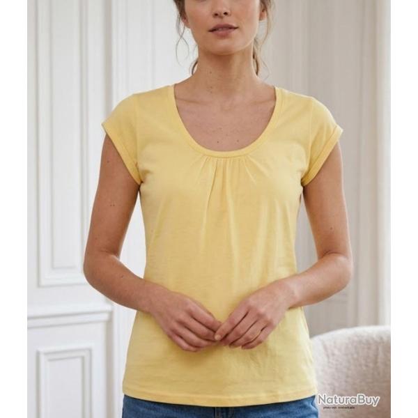 Tee shirt Mayflower Djibouti2 en coton bio la touche solaire du col bateau fronc�