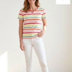 Tee shirt Col Fantaisie Femme Mayflower Echo1r Ray&eacute; Multicolore