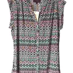 Chemisier sans manches imprim&eacute; LE1805 44