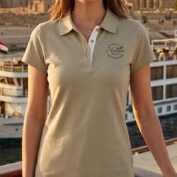 Polo MAYFLOWER LEONOR3 beige en maille piqu&eacute;e le chic intemporel