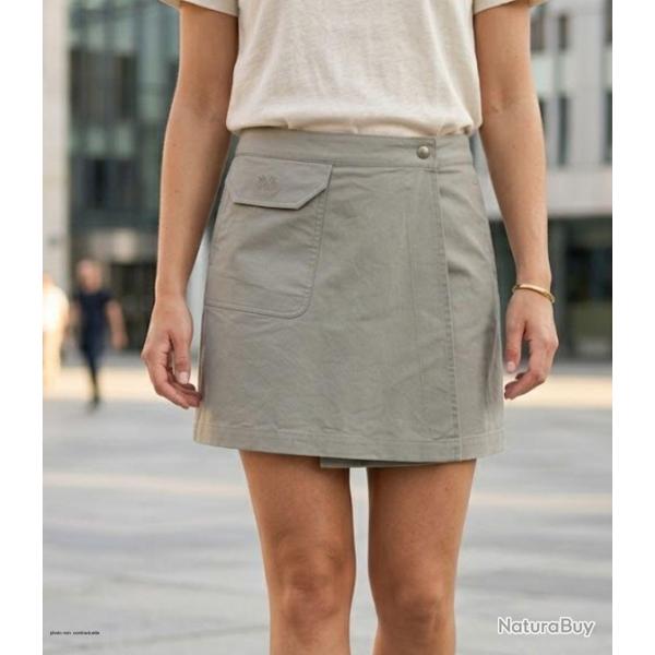 MAYFLOWER MARILOU2 Jupe short en coton stretch kaki clair pour bouger en toute libert�
