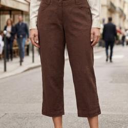 Pantacourt AXONE MARTY2 en lin pour femme : le confort absolu en grandes tailles 52