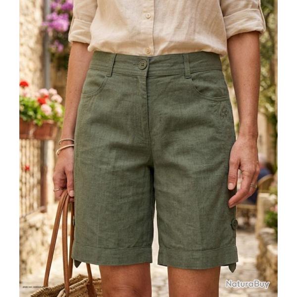 Short en lin Femme MAYFLOWER MIGUEL1 la fra�cheur naturelle d une coupe � longueur r�glable