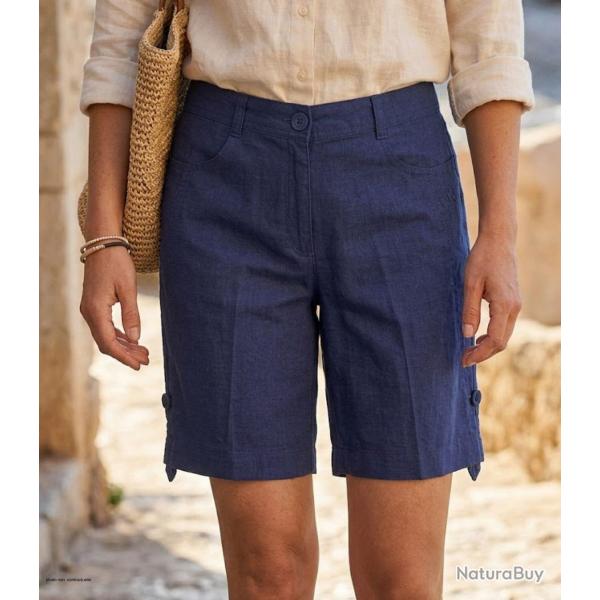 Short en lin Femme MAYFLOWER MIGUEL2 la fra�cheur naturelle d une coupe � longueur r�glable