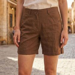 MAYFLOWER MINDY2 Short en lin pour femme &agrave; longueur r&eacute;glable