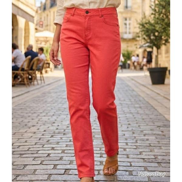 MAYFLOWER PANTF3002A - Pantalon ultra-stretch corail : confort absolu et style vitamin� 48