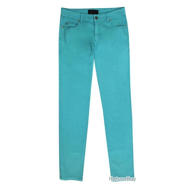 Pantalon Ultra Stretch Bleu Aqua - Effet Jean & Confort Absolu 38