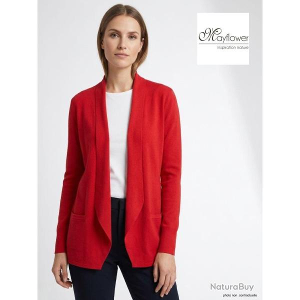 Gilet Blazer Femme Rouge PULF2005C �l�gance et Confiance 40