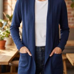 Gilet Femme Maille Tendance PULF2005D - Douceur & Coupe Cocooning 38