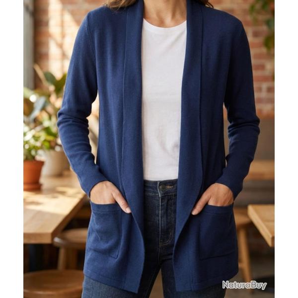 Gilet Femme Maille Tendance PULF2005D - Douceur & Coupe Cocooning 40