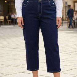 Pantacourt AXONE SALTO1 grandes tailles bleu denim le confort ultra stretch