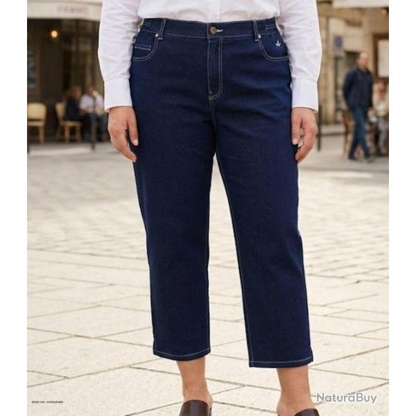 Pantacourt AXONE SALTO1 grandes tailles bleu denim le confort ultra stretch
