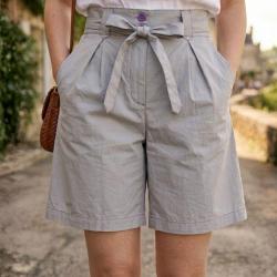 MAYFLOWER SE1105M Short mi long pour femme au style &eacute;l&eacute;gant avec ceinture