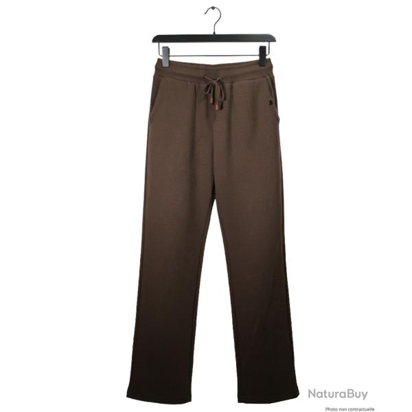 Pantalon D�tente en Molleton de Coton Marron - Confort Stretch 5