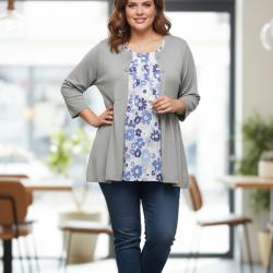 Pull faux 2 en 1 grandes tailles TF353G 46