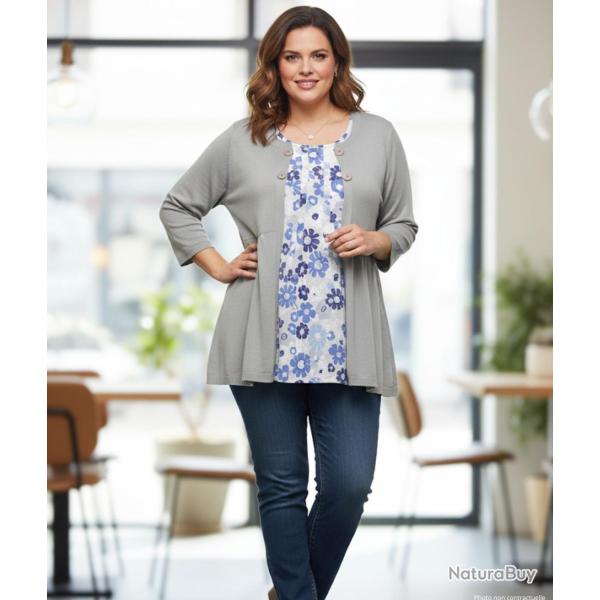 Pull faux 2 en 1 grandes tailles TF353G 46