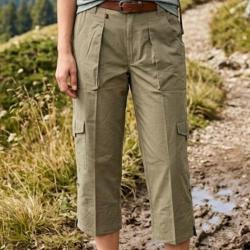 Pantacourt de Randonn&eacute;e Femme Multipoches - Mod&egrave;le Foug&egrave;re (Beige)